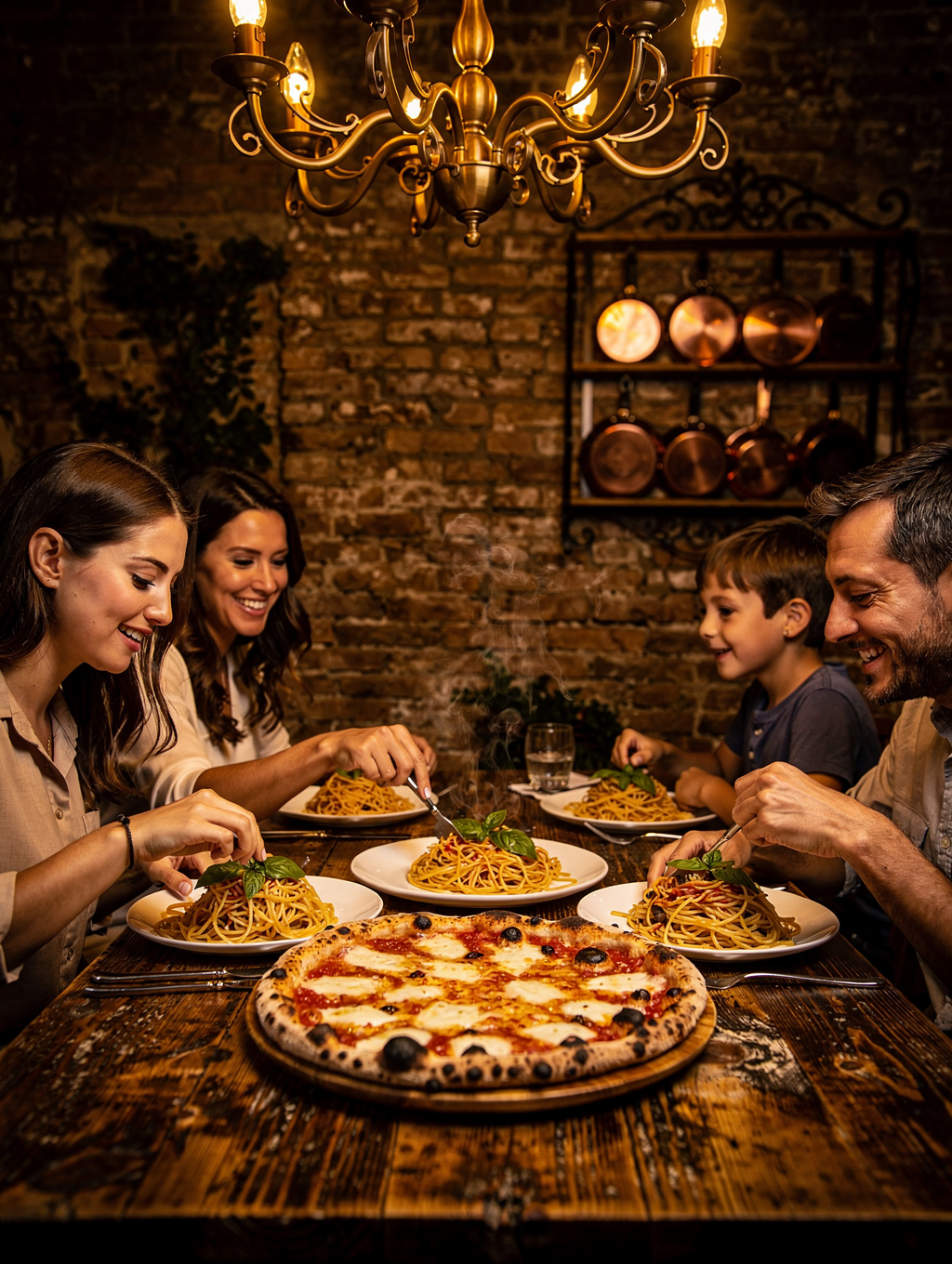 Family enjoying a meal together